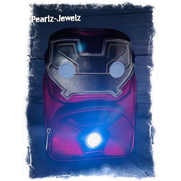 Loungefly Funko Pop! Marvel Iron Man Light Up Cosplay Figural Mini Backpack NWT main image 6